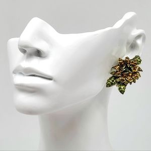 Heidi Daus Late Bloomer Autumn Sunflower Swarovski Crystal Studs, CLIP ON ONLY